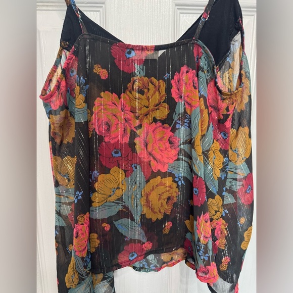 Free People Over It All Lurex floral velvet Cami Women’s Size XS - Picture 6 of 12